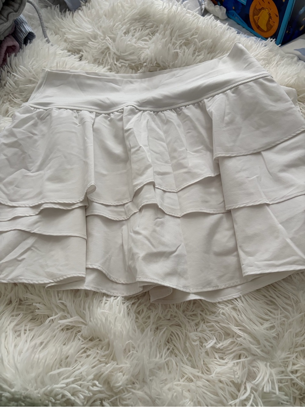 aerie White Tiered Ruffle Mini Skirt
